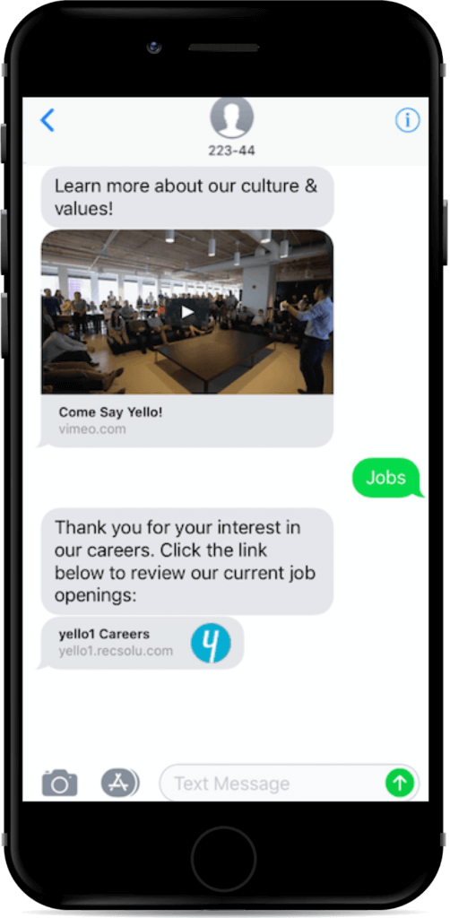 Text with Yello to explore careers