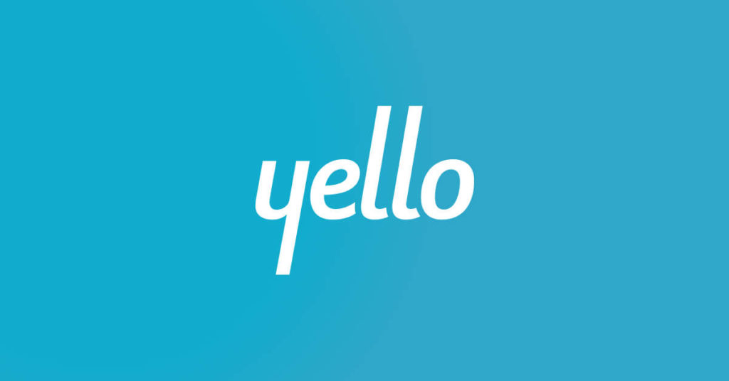 Yello logo on blue