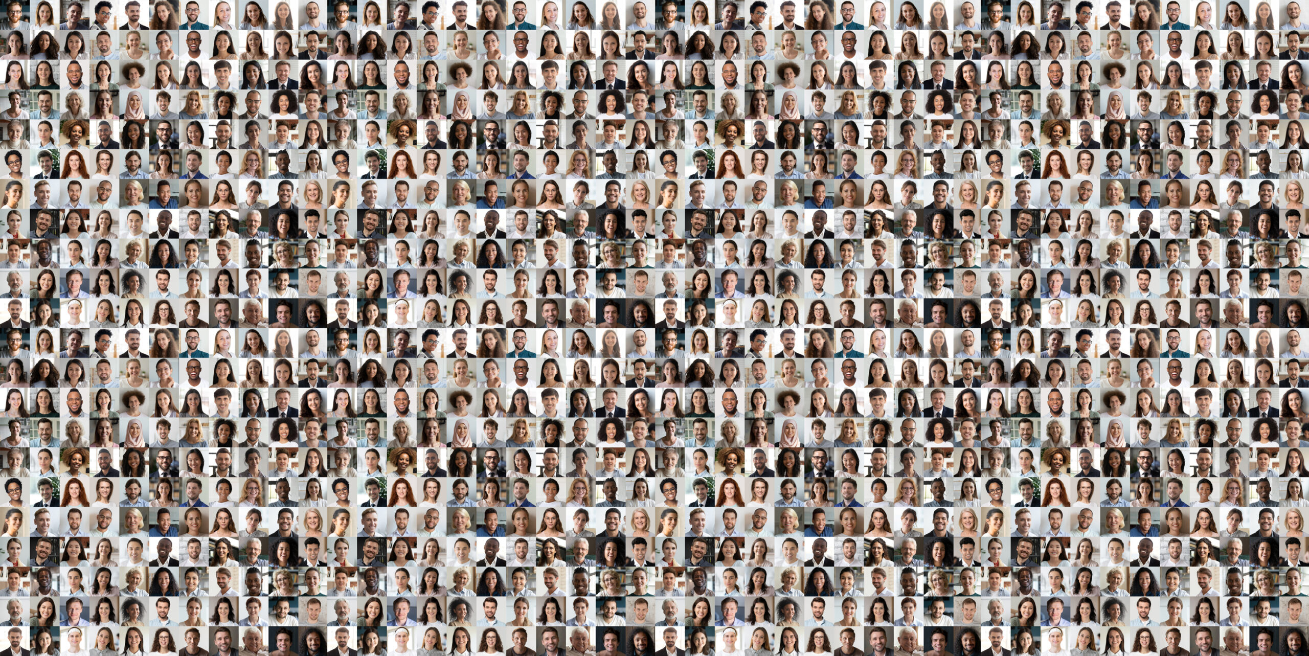 Image made up of hundreds of other images of job candidates profile pictures